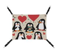 LMNGH Hanging Cat Hammock Cat Breathable Hammock Resting Sleepy Pad Cats Adjustable I Love Penguins Printed Cat Bed Pet Hammock