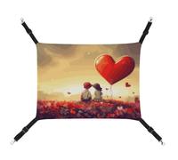 LMNGH Hanging Cat Hammock Cat Breathable Hammock Resting Sleepy Pad Cats Adjustable Love Couple Printed Cat Bed Pet Hammock