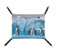 LMNGH Hanging Cat Hammock Cat Breathable Hammock Resting Sleepy Pad Cats Adjustable Penguins On The Iceberg Printed Cat Bed Pet Hammock