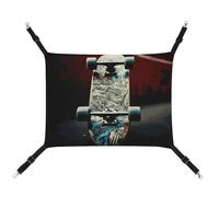 LMNGH Hanging Cat Hammock Cat Breathable Hammock Resting Sleepy Pad Cats Adjustable Skate Boards Printed Cat Bed Pet Hammock