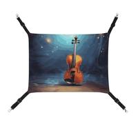 LMNGH Hanging Cat Hammock Cat Breathable Hammock Resting Sleepy Pad Cats Adjustable Violin Poster Printed Cat Bed Pet Hammock