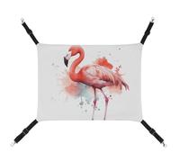LMNGH Hanging Cat Hammock Cat Breathable Hammock Resting Sleepy Pad Cats Adjustable Watercolor Flamingo Printed Cat Bed Pet Hammock