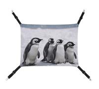 LMNGH Hanging Cat Hammock Cat Breathable Hammock Resting Sleepy Pad Cats Adjustable Young Penguins with Snow Printed Cat Bed Pet Hammock