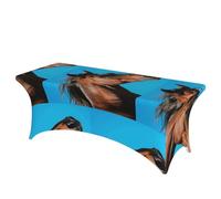 LMNGH Horse Head Decorative Tablecloth Protector for Wedding, Banquet & Parties6FT Spandex Rectangle Tablecloths, Stretch Washable Table Cloth Wrinkle Free Patio Table Cover