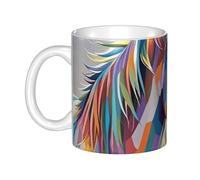 LMNGH Horse Pattern Ceramic Coffee Mug 11oz Novelty Tea Cup With Handle Coffee Cup For Men Women Office Work