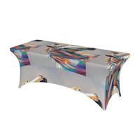 LMNGH Horse Pattern Decorative Tablecloth Protector for Wedding, Banquet & Parties6FT Spandex Rectangle Tablecloths, Stretch Washable Table Cloth Wrinkle Free Patio Table Cover
