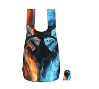 LMNGH Ice and Fire Dragons Backpack - Lightweight 16L Foldable Hiking Daypack Packable Back Pack Travel Bag Zipper