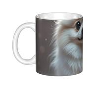 LMNGH Lovely Pomeranian Ceramic Coffee Mug 11oz Novelty Tea Cup With Handle Coffee Cup For Men Women Office Work