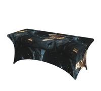 LMNGH Metal Butterfly Decorative Tablecloth Protector for Wedding, Banquet & Parties6FT Spandex Rectangle Tablecloths, Stretch Washable Table Cloth Wrinkle Free Patio Table Cover