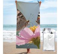 LMNGH Moth Butterfly Bath Towel Super Absorbent Quick Dry Bathroom Towel Sand Free Microfiber Beach Towels for Bathroom, Gym, Spa and Hotel Towel 27.5"x55"