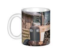 LMNGH Old Tractor Photo Farm Ceramic Coffee Mug 11oz Novelty Tea Cup With Handle Coffee Cup For Men Women Office Work