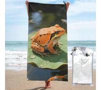 LMNGH Orange Frog Bath Towel Super Absorbent Quick Dry Bathroom Towel Sand Free Microfiber Beach Towels for Bathroom, Gym, Spa and Hotel Towel 31.5"x63"