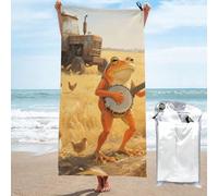 LMNGH Orange Frog Playing Banjo Bath Towel Super Absorbent Quick Dry Bathroom Towel Sand Free Microfiber Beach Towels for Bathroom, Gym, Spa and Hotel Towel 27.5"x55"