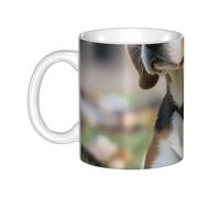 LMNGH Ovely Pet Dog Beagle Ceramic Coffee Mug 11oz Novelty Tea Cup With Handle Coffee Cup For Men Women Office Work
