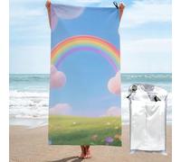 LMNGH Pastel Cloud with Rainbow Sky Bath Towel Super Absorbent Quick Dry Bathroom Towel Sand Free Microfiber Beach Towels for Bathroom, Gym, Spa and Hotel Towel 31.5"x63"