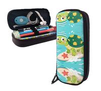 LMNGH Pencil Case Large Capacity Pencil Pouch Aesthetic Pen Bag Office Stationery Organizer Leather Pen Holder Cute Turtle Makeup Bags Pencil Case Box for Men Women Work Office