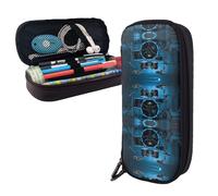 LMNGH Pencil Case Large Capacity Pencil Pouch Aesthetic Pen Bag Office Stationery Organizer Leather Pen Holder Cool Drum Makeup Bags Pencil Case Box for Men Women Work Office
