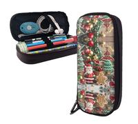 LMNGH Pencil Case Large Capacity Pencil Pouch Aesthetic Pen Bag Office Stationery Organizer Leather Pen Holder Christmas Ornaments Makeup Bags Pencil Case Box for Men Women Work Office
