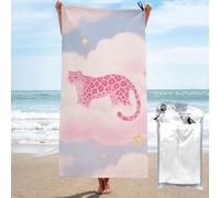 LMNGH Pink Leopard Bath Towel Super Absorbent Quick Dry Bathroom Towel Sand Free Microfiber Beach Towels for Bathroom, Gym, Spa and Hotel Towel 31.5"x63"