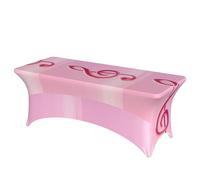 LMNGH Pink Notes Decorative Tablecloth Protector for Wedding, Banquet & Parties6FT Spandex Rectangle Tablecloths, Stretch Washable Table Cloth Wrinkle Free Patio Table Cover