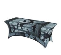 LMNGH Purple Black Goth Spooky Bat Decorative Tablecloth Protector for Wedding, Banquet & Parties6FT Spandex Rectangle Tablecloths, Stretch Washable Table Cloth Wrinkle Free Patio Table Cover