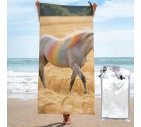 LMNGH Rainbow Horse Bath Towel Super Absorbent Quick Dry Bathroom Towel Sand Free Microfiber Beach Towels for Bathroom, Gym, Spa and Hotel Towel 31.5"x63"
