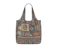 LMNGH Reusable Shopping Bags Lightweight Foldable Grocery Bags In Pocket,Washable Large Tote Bags African Mud Cloth Tribal Travel Shoulder Bag Gifts For Women Men