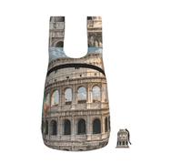 LMNGH Roman Colosseum Italian Flag Backpack - Lightweight 16L Foldable Hiking Daypack Packable Back Pack Travel Bag Zipper