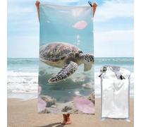 LMNGH Sea Turtle Cherry Blossom Bath Towel Super Absorbent Quick Dry Bathroom Towel Sand Free Microfiber Beach Towels for Bathroom, Gym, Spa and Hotel Towel 31.5"x63"