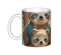 LMNGH Sloth Family Ceramic Coffee Mug 11oz Novelty Tea Cup With Handle Coffee Cup For Men Women Office Work