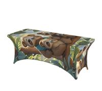 LMNGH Sloth Family Decorative Tablecloth Protector for Wedding, Banquet & Parties6FT Spandex Rectangle Tablecloths, Stretch Washable Table Cloth Wrinkle Free Patio Table Cover