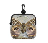 LMNGH Small Neoprene Pouch, Mini Portable Makeup Bag With Carabiner Keychain Waterproof Travel Coin Purse Storage Bag Moth Clutch Cosmetic Organizer For Women