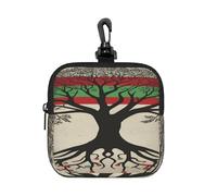 LMNGH Small Neoprene Pouch, Mini Portable Makeup Bag With Carabiner Keychain Waterproof Travel Coin Purse Storage Bag Tree Of Life Palestinian Flag Clutch Cosmetic Organizer For Women