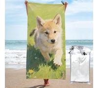 LMNGH Small Wolf Bath Towel Super Absorbent Quick Dry Bathroom Towel Sand Free Microfiber Beach Towels for Bathroom, Gym, Spa and Hotel Towel 31.5"x63"
