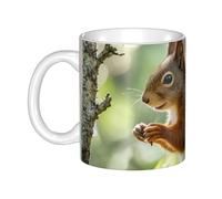 LMNGH Squirrel In The Woods Ceramic Coffee Mug 11oz Novelty Tea Cup With Handle Coffee Cup For Men Women Office Work