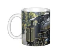 LMNGH Steam Train Ceramic Coffee Mug 11oz Novelty Tea Cup With Handle Coffee Cup For Men Women Office Work