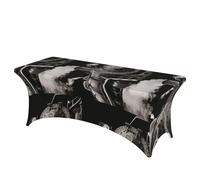 LMNGH Steam Train Decorative Tablecloth Protector for Wedding, Banquet & Parties6FT Spandex Rectangle Tablecloths, Stretch Washable Table Cloth Wrinkle Free Patio Table Cover