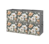 LMNGH Storage Boxes White And Peach Blossom Storage Bins Folding Storage Basket for Shelves Closet Organizers And Storage Foldable Storage Containers Collapsible Cube Storage Bins for Clothes
