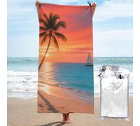 LMNGH Sunset Coconut Tree Bath Towel Super Absorbent Quick Dry Bathroom Towel Sand Free Microfiber Beach Towels for Bathroom, Gym, Spa and Hotel Towel 27.5"x55"