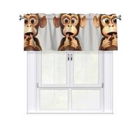 LMNGH The Silent Monkey Curtain Valance for Windows,Kitchen Window Curtains Blackout Drapes Window Treatments Decorative Rod Pocket Short Curtain for Living Room Bedroom,54" W x 18" L