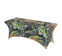 LMNGH Tiger Decorative Tablecloth Protector for Wedding, Banquet & Parties6FT Spandex Rectangle Tablecloths, Stretch Washable Table Cloth Wrinkle Free Patio Table Cover
