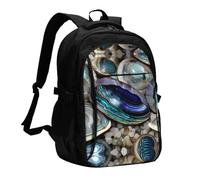 LMNGH Travel Laptop Backpack Business Backpack for Men Women Abalone nacre Travel Backpack with USB Charging Port