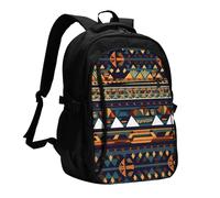 LMNGH Travel Laptop Backpack Business Backpack for Men Women African Ethnic Pattern Travel Backpack with USB Charging Port