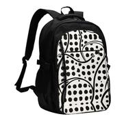 LMNGH Travel Laptop Backpack Business Backpack for Men Women Black and White Cow Print Travel Backpack with USB Charging Port