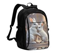 LMNGH Travel Laptop Backpack Business Backpack for Men Women Bunny Hug Travel Backpack with USB Charging Port