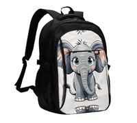 LMNGH Travel Laptop Backpack Business Backpack for Men Women Cartoon elephant Travel Backpack with USB Charging Port