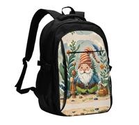 LMNGH Travel Laptop Backpack Business Backpack for Men Women Christmas Gnome Travel Backpack with USB Charging Port
