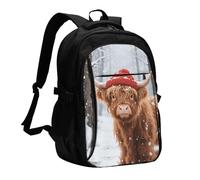 LMNGH Travel Laptop Backpack Business Backpack for Men Women Cow Travel Backpack with USB Charging Port