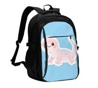 LMNGH Travel Laptop Backpack Business Backpack for Men Women Cute Axolotl Print Travel Backpack with USB Charging Port