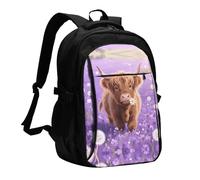 LMNGH Travel Laptop Backpack Business Backpack for Men Women Cute Cow Travel Backpack with USB Charging Port